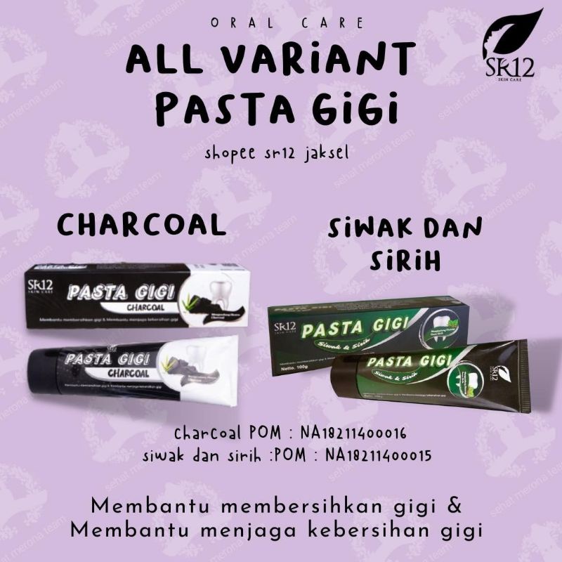 Jual Pasta Gigi Charcoal Sr Pasta Gigi Siwak Daun Sirih Pemutih