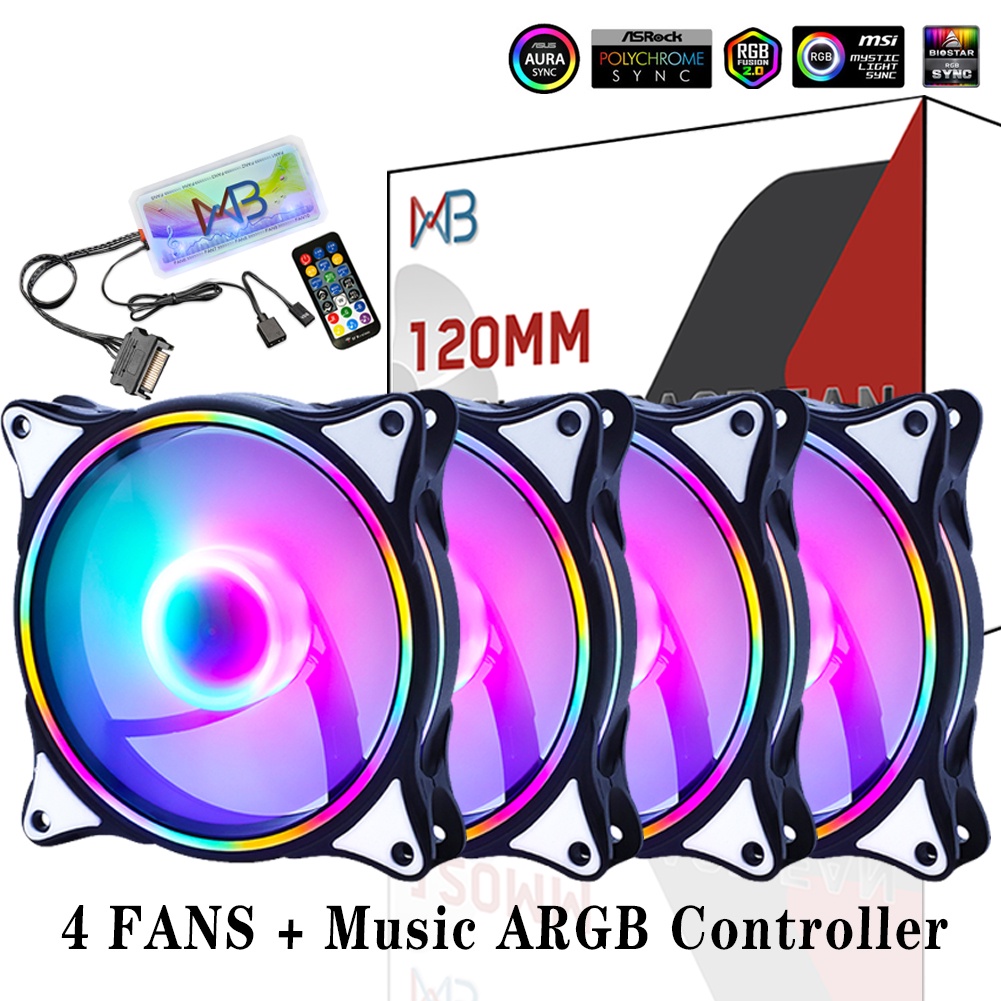 Jual Wovibo Mm Fan Argb Rgb Cooling Ventilador Pin Rainbow Computer