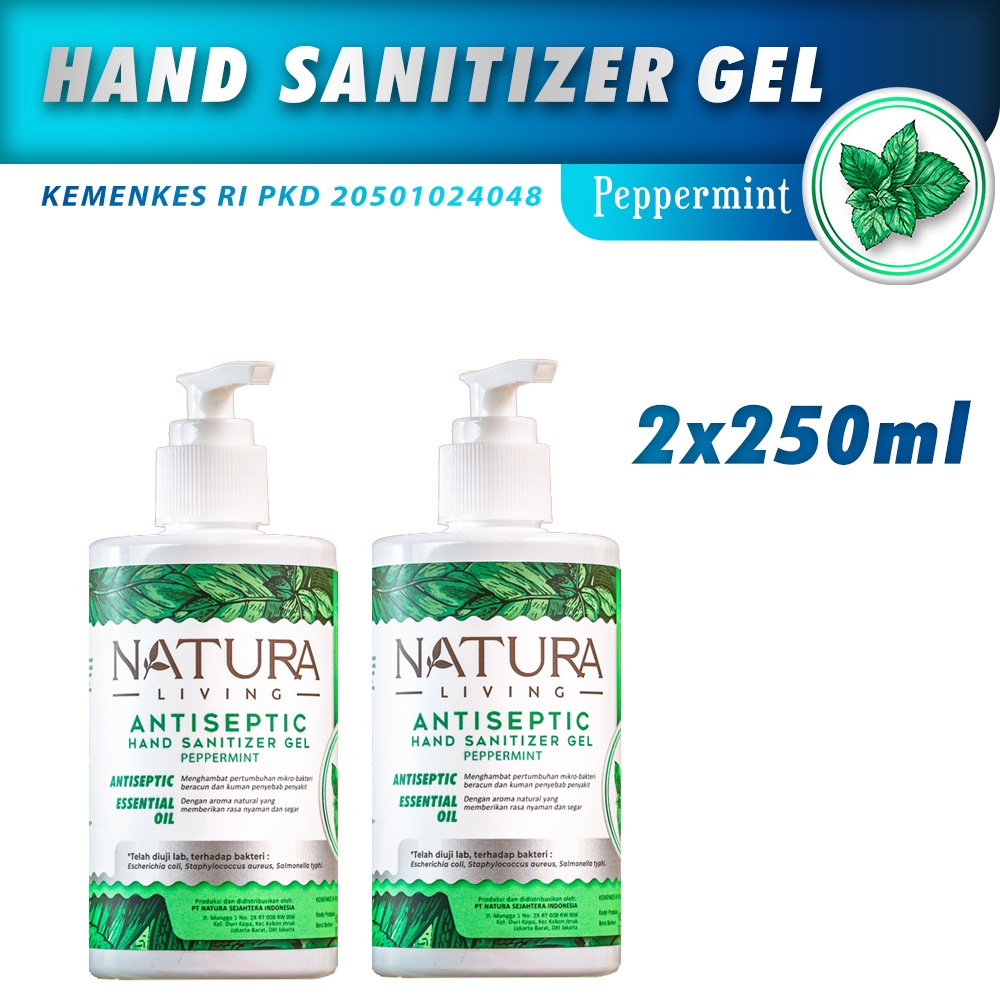 Jual NATURA Hand Sanitizer Gel 250ml X 2 Twinpack Peppermint