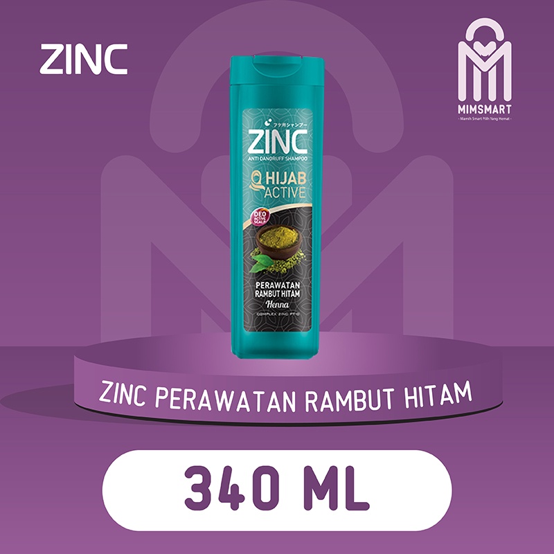 Jual Zinc Hijab Active Shampoo Perawatan Rambut Hitam 340 Ml Shopee