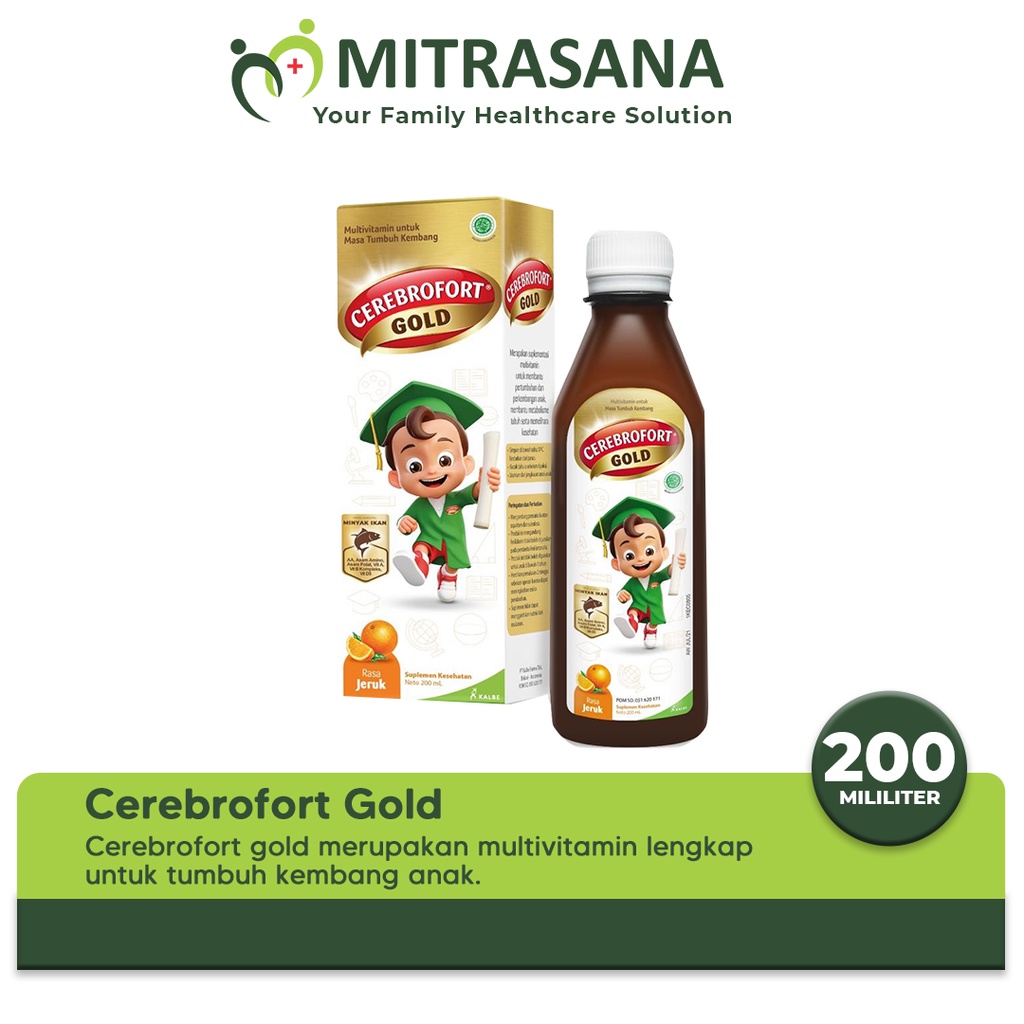 Jual Cerebrofort Gold Jeruk Orange Syrup 200 Ml Multivitamin