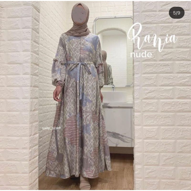 Jual NUDE Rania Raya Dress By Sally Scarf Shopee Indonesia
