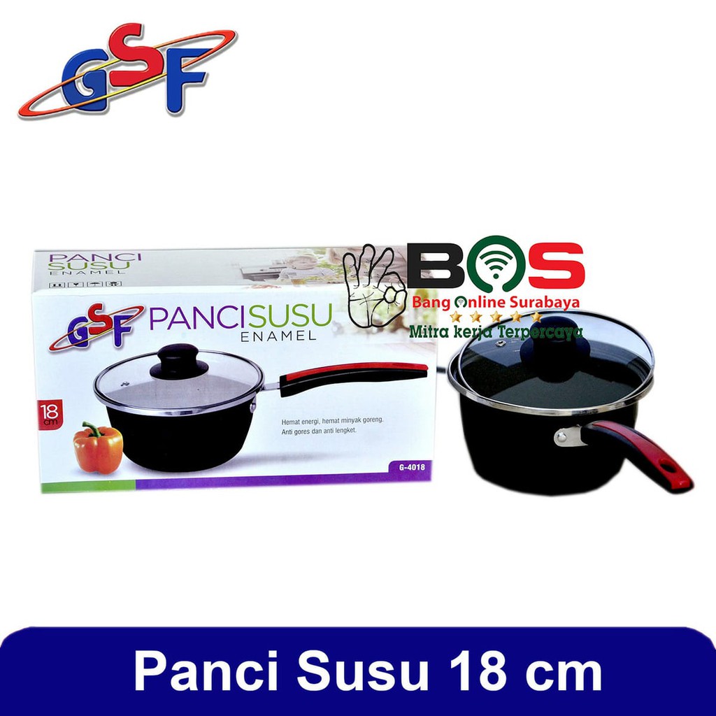 Jual Panci Susu Enamel Diameter Cm Tutup Kaca Gsf Sauce Pan Gsf