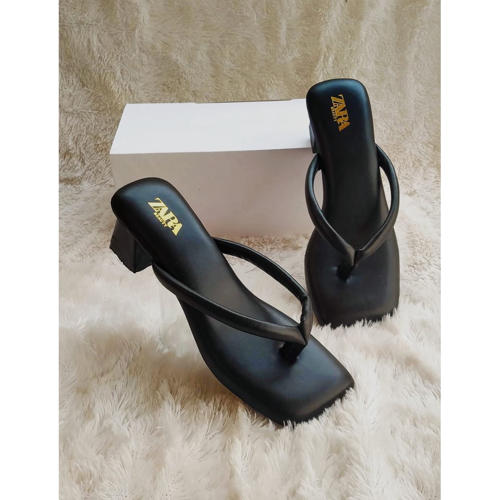 Jual SANDAL WANITA HEELS ZARRA TERBARU JEPIT BASIC BY KOMERASHOP