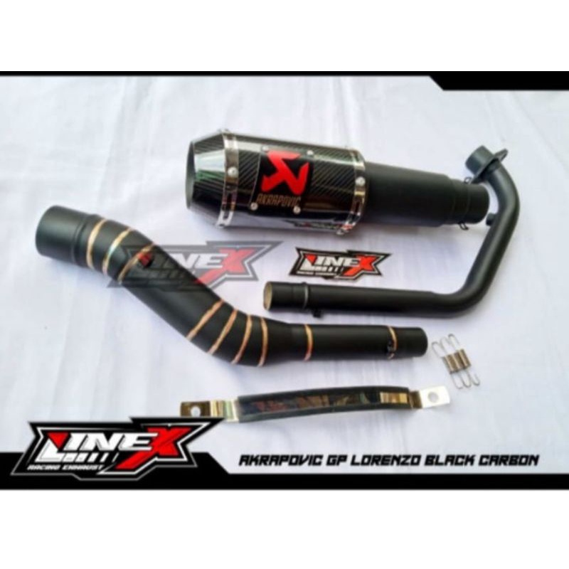 Jual KNALPOT RACING AKRAPOVIC UNTUK VIXION CBR R15 FU MX KING MEGA PRO