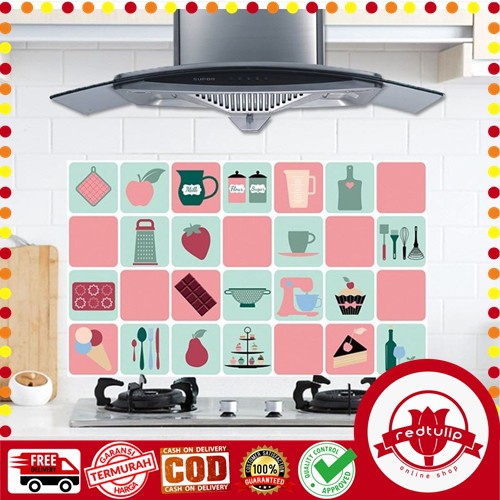 Jual Stiker Dinding Motif Wallpaper Dapur Anti Minyak Kitchen Sheet