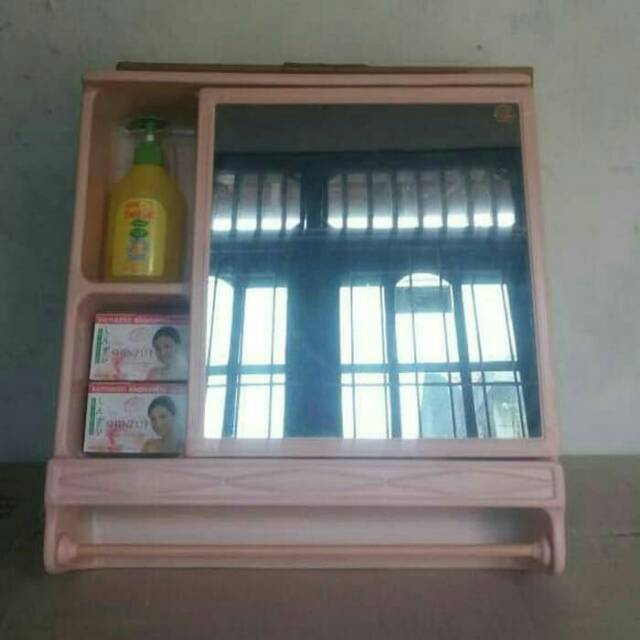 Jual Rak Cermin Kaca Kamar Mandi Mirror Box Dinding Serbaguna Maspion