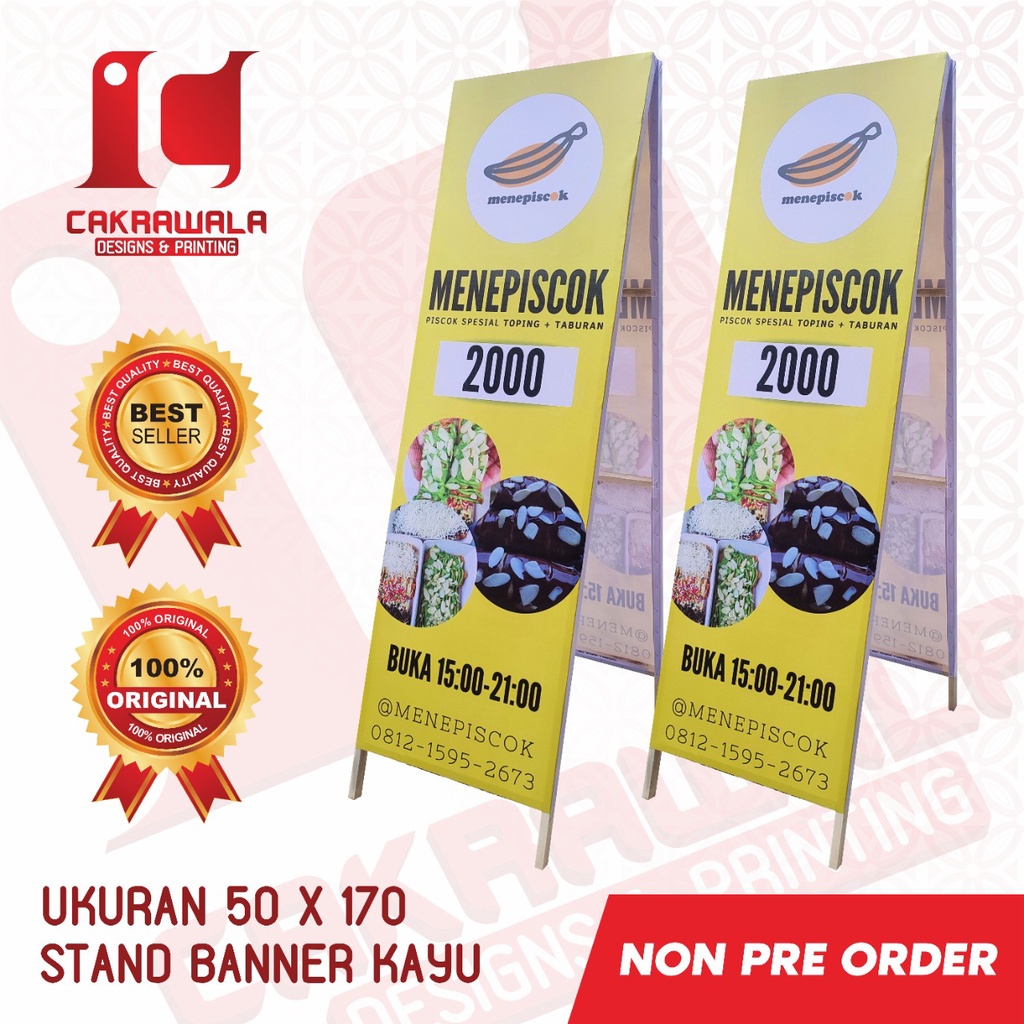 Jual Stand Banner Kayu Ukuran X Standing Banner Promosi