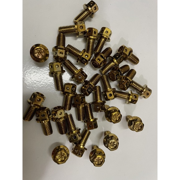 Jual Baut Probolt Flower Tutup Oli Gardan GOLD Drat 12 Panjang Shopee