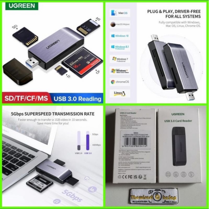 Jual Ugreen Card Reader Cardreader Usb To Tf Sd Cf Ms Card