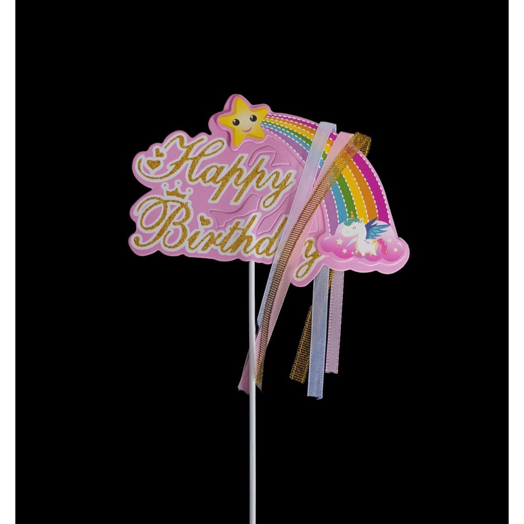 Jual Topper Cake Happy Birthday Pelangi Awan Topper Selamat Ulang