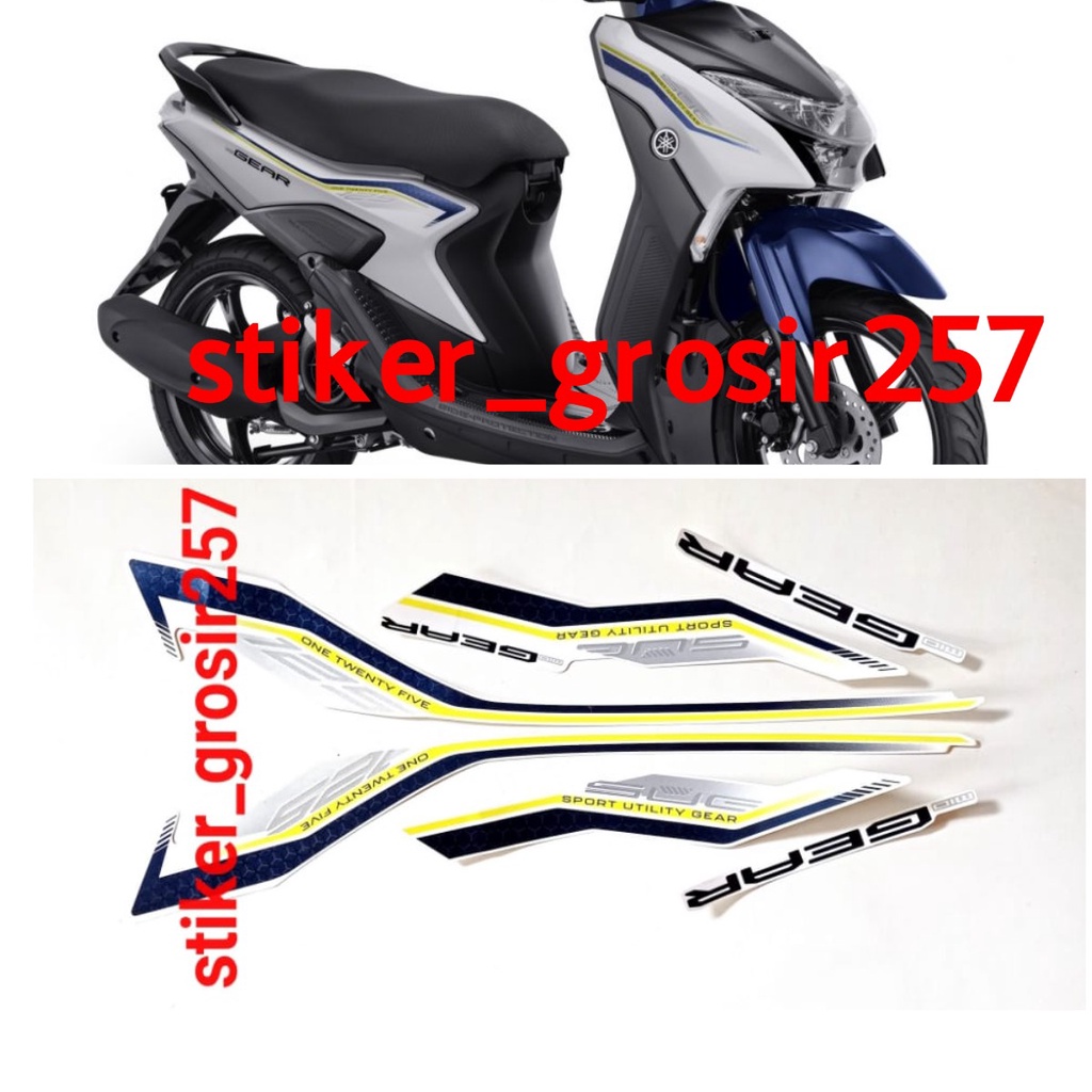 Jual Striping Stiker Lis Body Motor Yamaha Mio Gear Putih