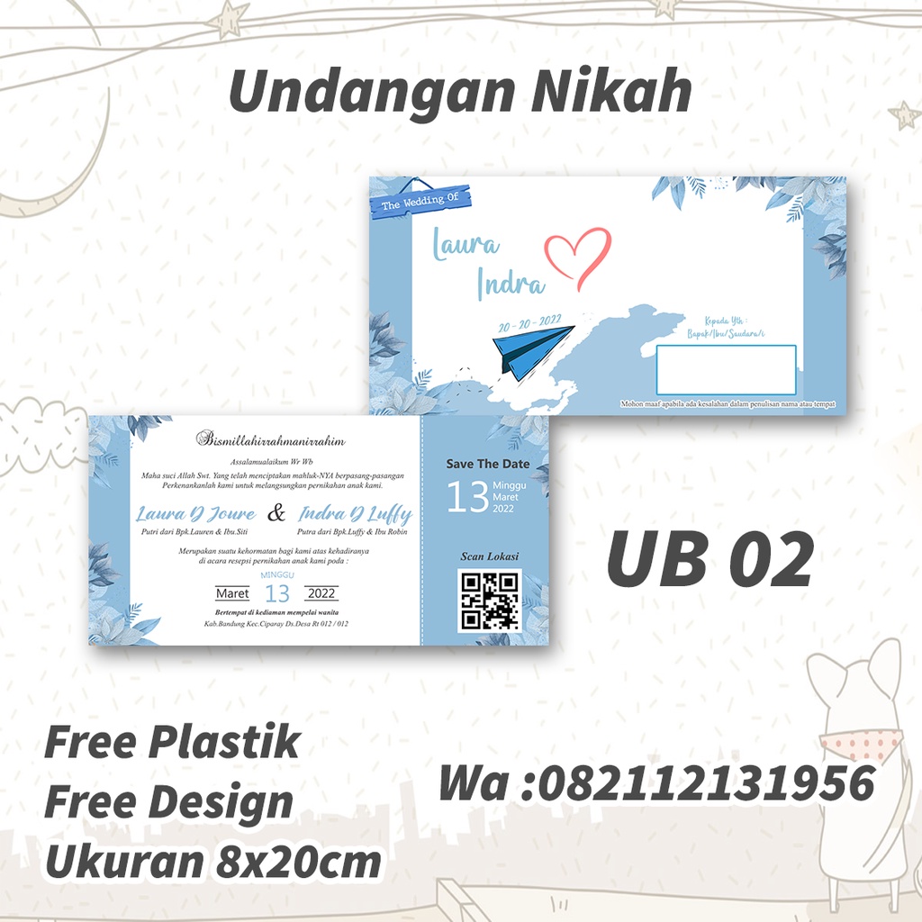 Jual UB 02 UNDANGAN NIKAH PERNIKAHAN WEDDING PREWEDDING WEDING