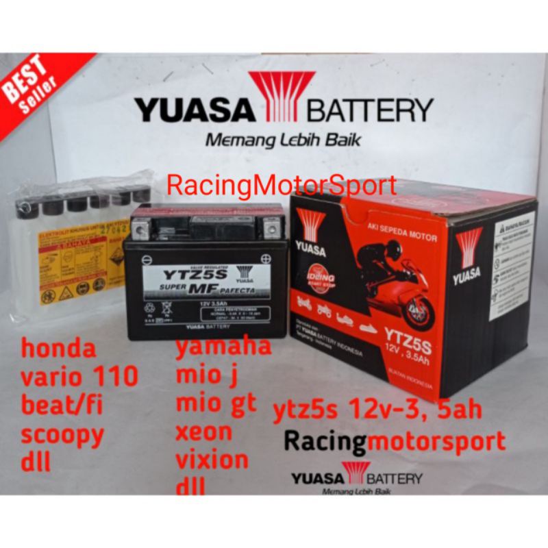 Jual Aki Motor Yuasa Ytz S V Ah Beat Karbu Fi Mio J Xeon