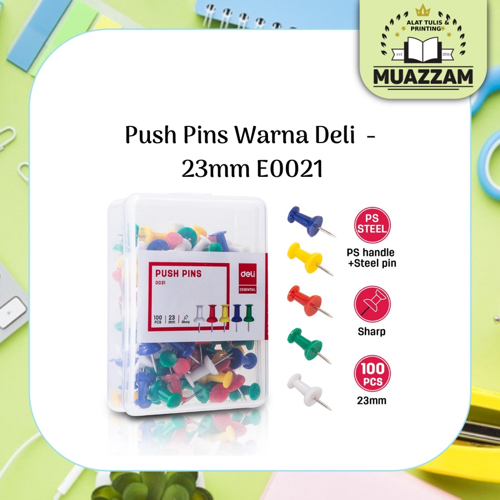 Jual Deli Push Pins Warna Paku Mading Mm E Shopee Indonesia