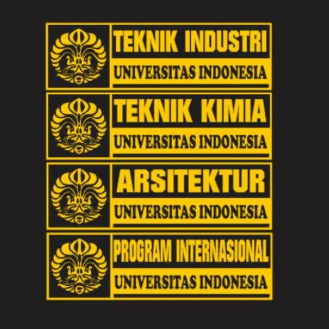 Jual Cutting Sticker Tulisan Kotak Jurusan Di Teknik UI Univ Indonesia