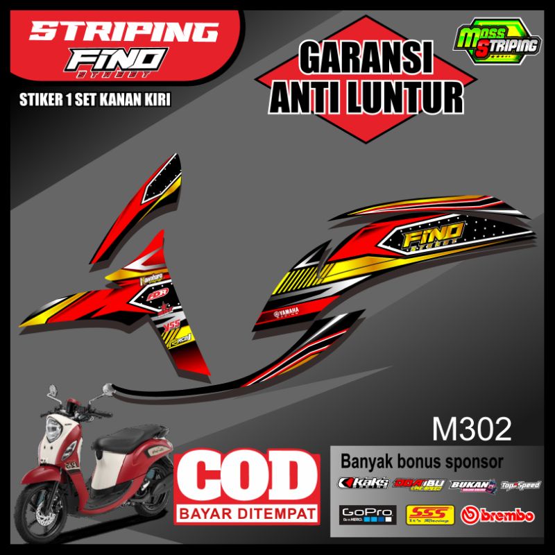 Jual Sticker Striping Semi Full Yamaha Fino Fi Sticker Lis Variasi