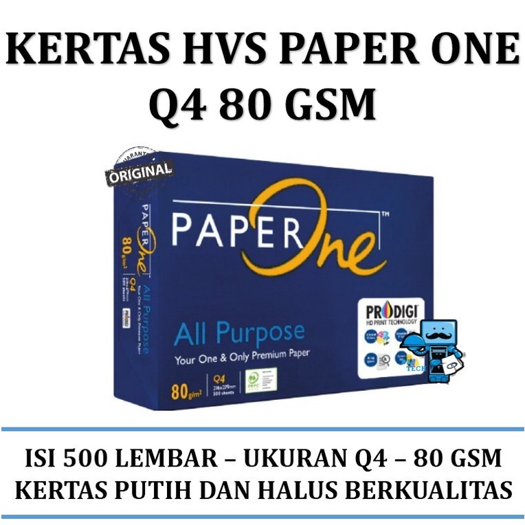 Jual Kertas HVS Paper One Quarto Q4 80gram 1 Rim 500 Lembar Shopee