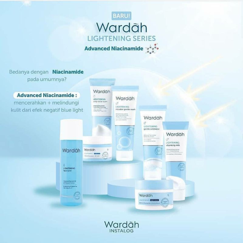 Jual WARDAH Lightening Series Day Night Cream Serum Facial Foam Wash