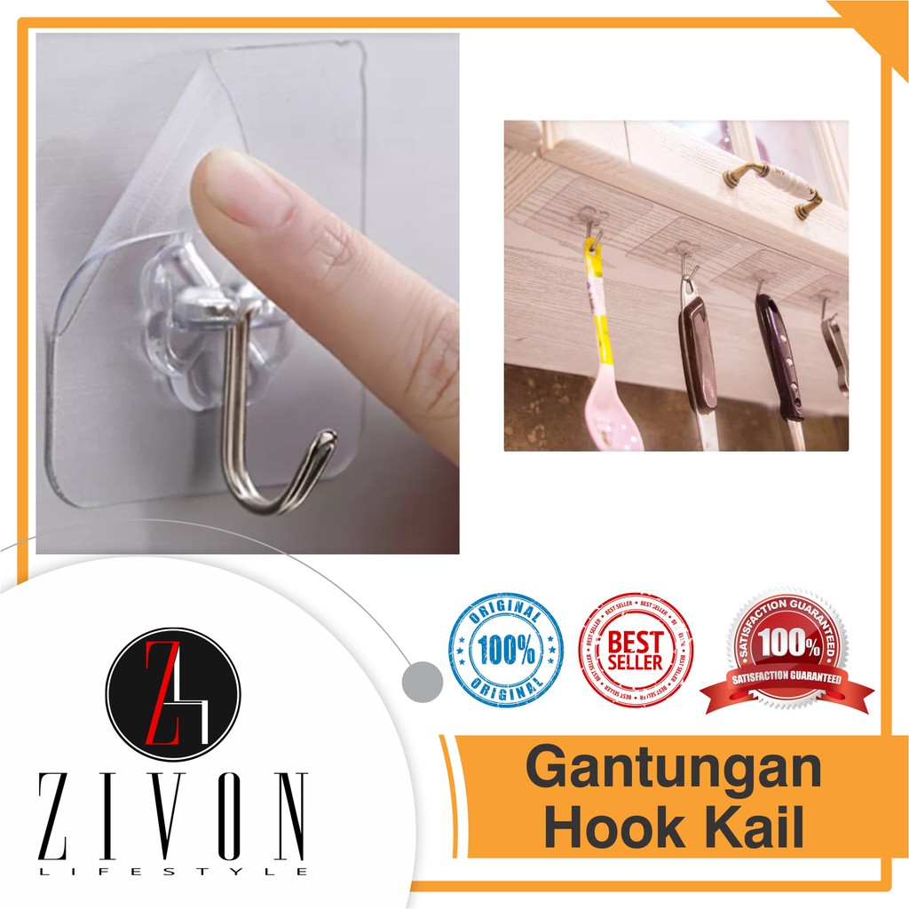 Jual Gantungan Hook Bunga Kail Barang Baju Serbaguna Hanger Tempel