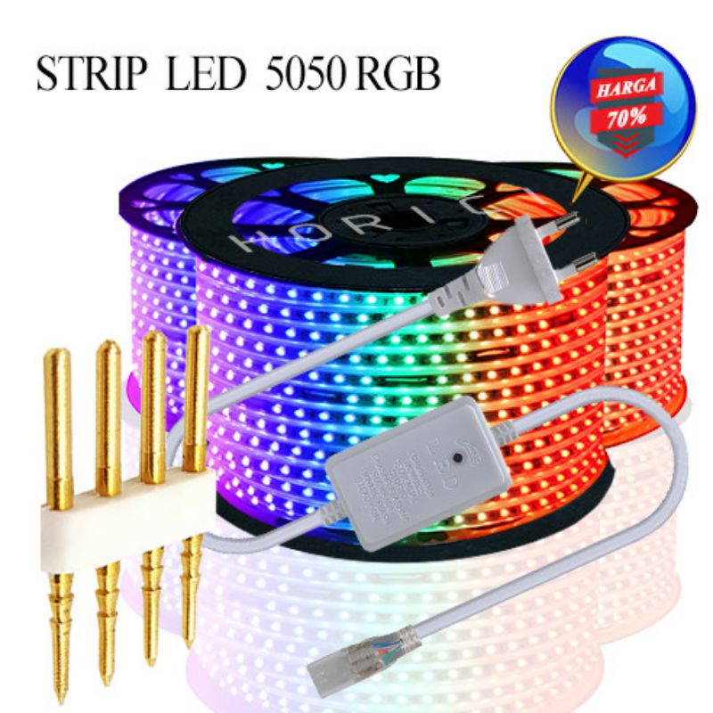 Jual SMD 5050 RGB LED STRIP LAMPU LED STRIP SELANG WARNA WARNI Shopee