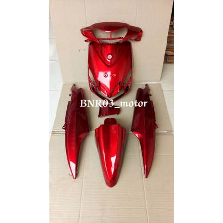 Jual Cover Body Full Bodi Halus Yamaha Mio Smile Merah Maroon Shopee