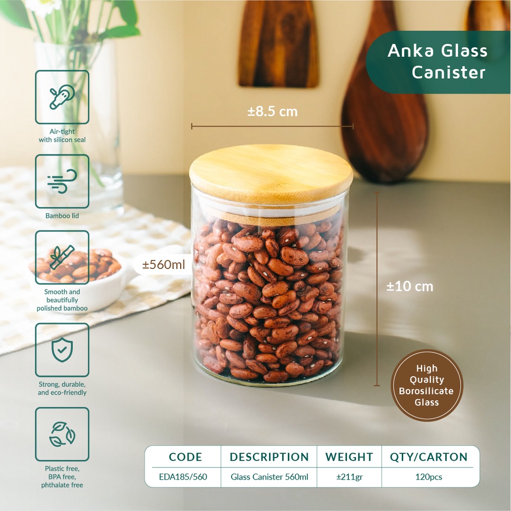 Jual Toples Kaca Bulat Storage Jar Borosilicate Kedap Udara Dia 8 5