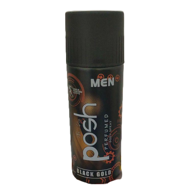 Jual Posh Men Perfumed Body Spray Black Gold 150ml Shopee Indonesia