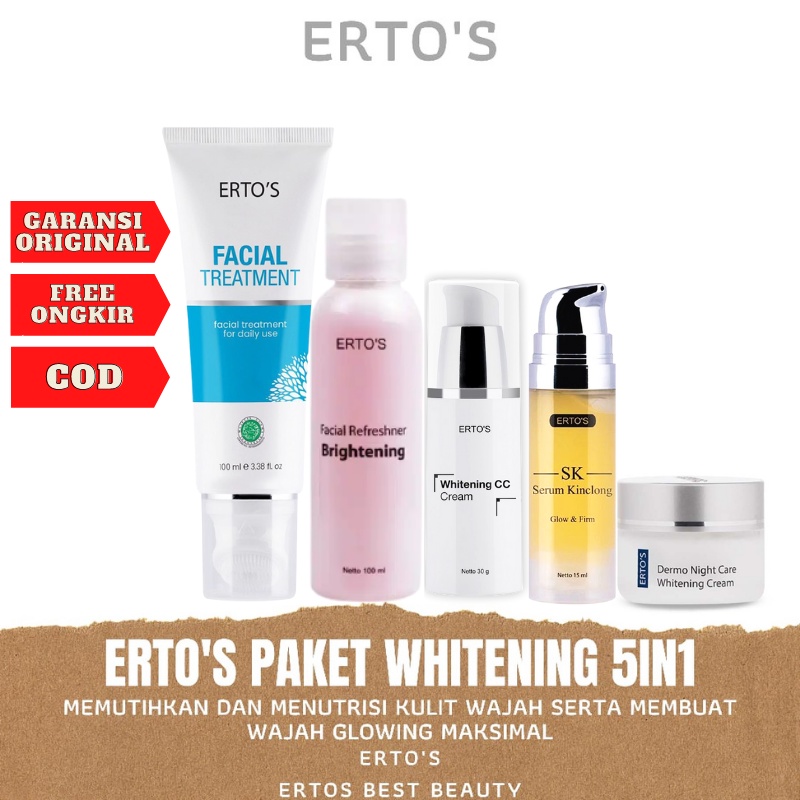 Jual Ertos Paket Whitening Glowing Facial Treatment Toner Cc Cream