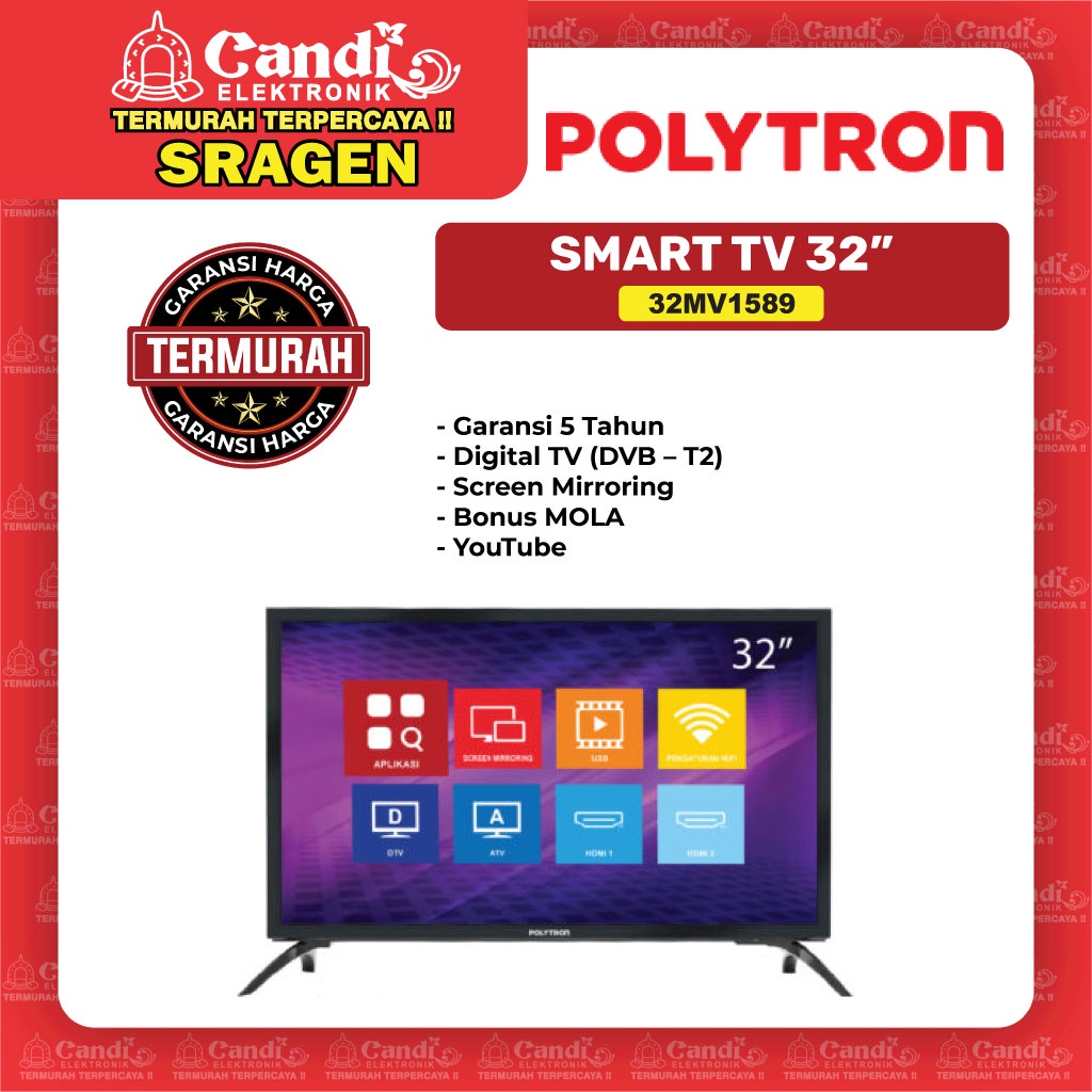 Jual POLYTRON Smart Digital Tv 32 Inch 32MV1859 Shopee Indonesia