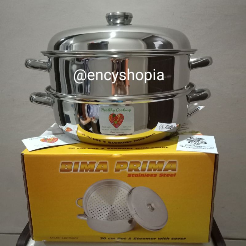 Jual PANCI KUKUS BIMA 2 SUSUN POT STEAMER 30 CM STAINLESS 430