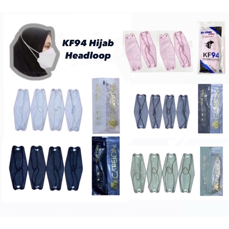 Jual MASKER HIJAB KF94 HIJAB WARNA 4PLY KF94 HEADLOOP Isi 10 Pcs