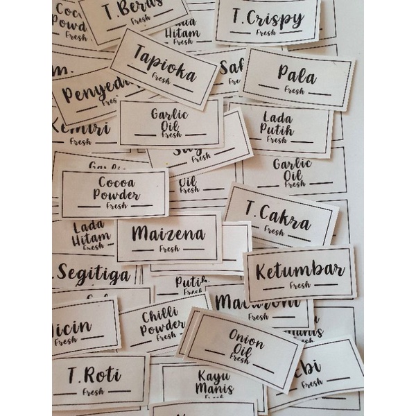 Jual Stiker Label Transparan Nama Bumbu Dapur Waterproof Shopee Indonesia