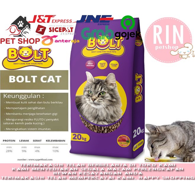 Jual Jt T Makanan Kucing Bolt Kg Cat Food Yryr U Shopee