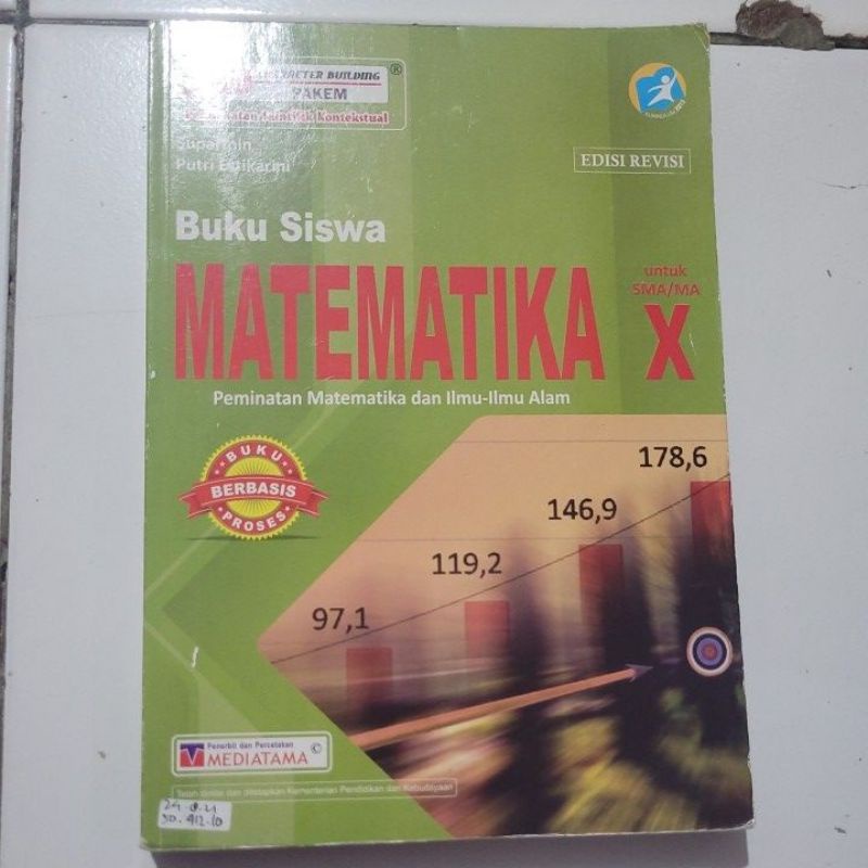 Jual BUKU BEKAS MEDIATAMA BUKU SISWA MATEMATIKA KELAS 1 SMA K13