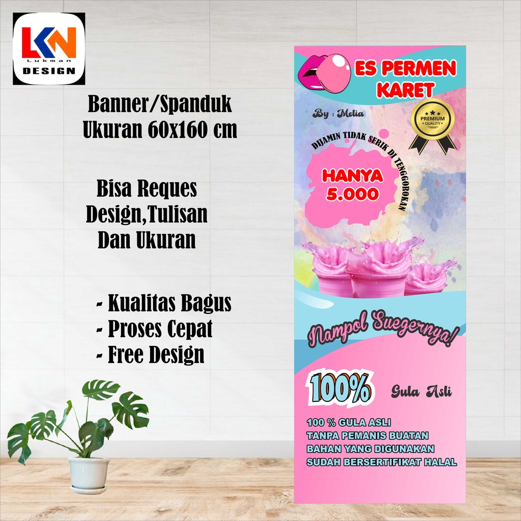 Jual Banner Spanduk Es Permen Karet Shopee Indonesia