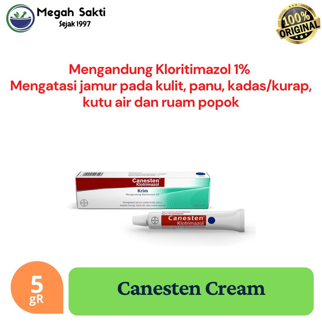 Jual Megah Sakti Canesten Cream Anti Jamur 5 GR Pereda Jamur Pada