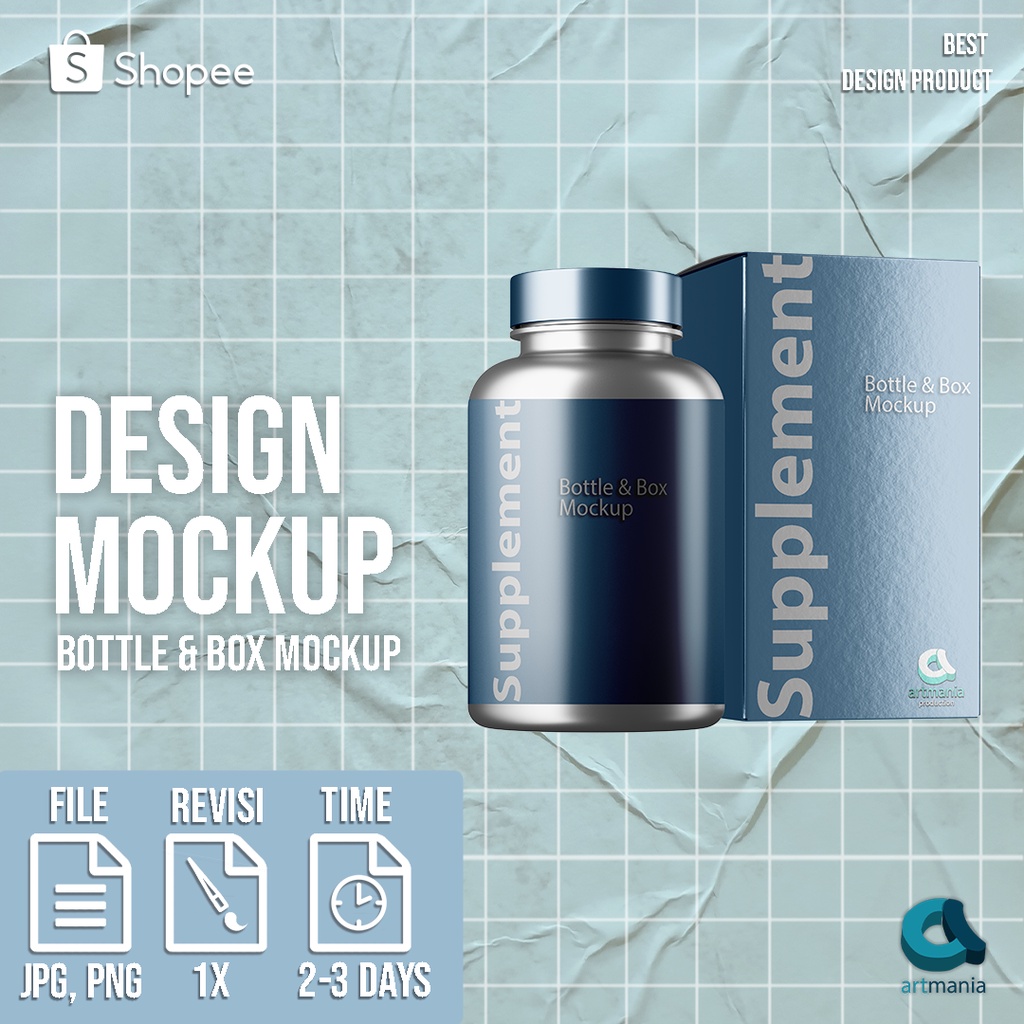 Jual Jasa Desain Produk Mockup Desain Kemasan Botol Dan Kotak