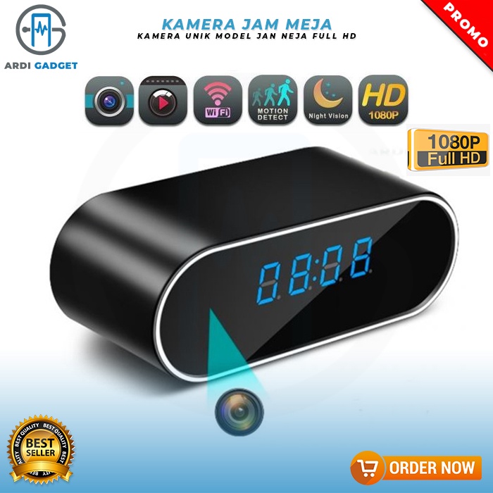 Jual Kamera Jam Meja Wifi Kamera Tersembunyi Pengintai Model Jam Meja