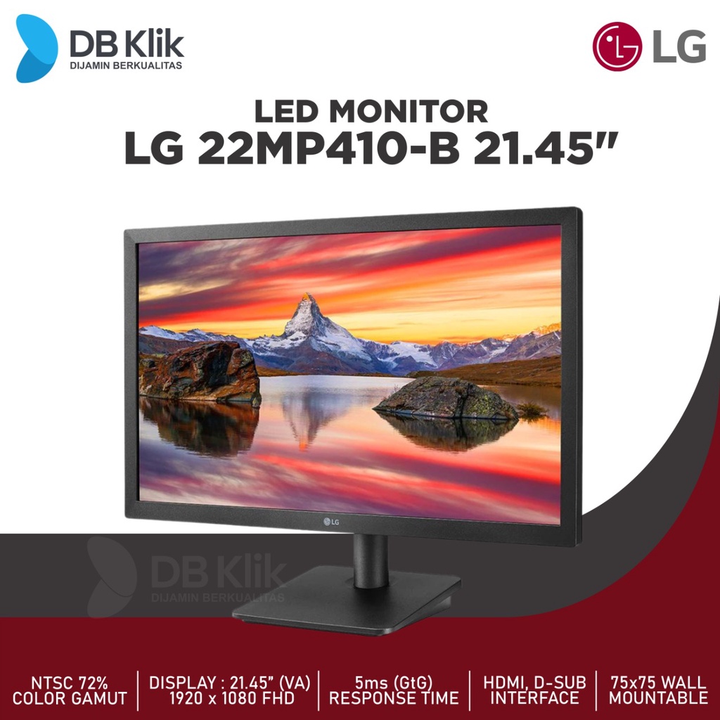 Jual Led Monitor Lg Mp B Va Hz Fhd Hdmi D Sub Lg