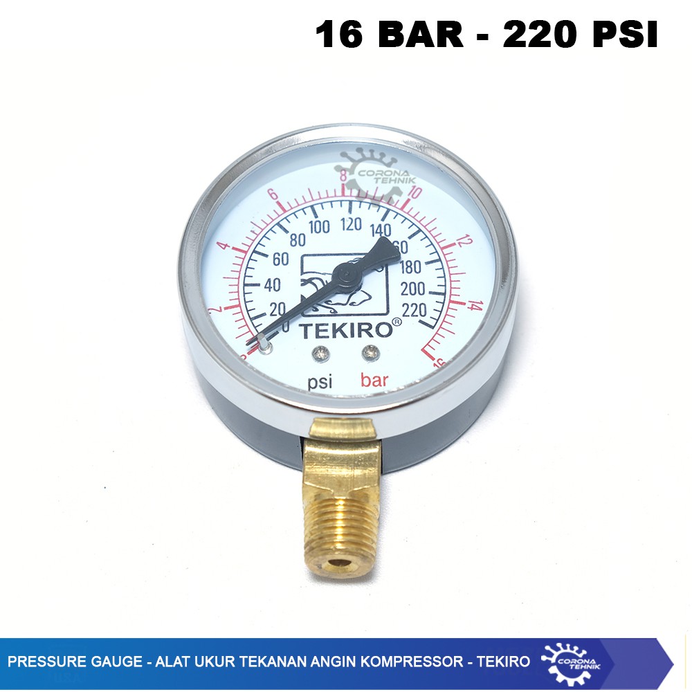 Jual Pressure Gauge Alat Ukur Tekanan Angin Kompressor Tekiro