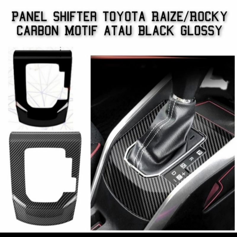 Jual Panel Carbon Black Glossy Raize Rocky Transmisi Shifter Toyota