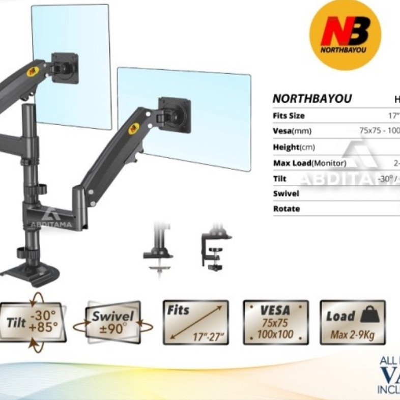 Jual Bracket Breket Tv Led Dual Monitor New Series North Bayou H