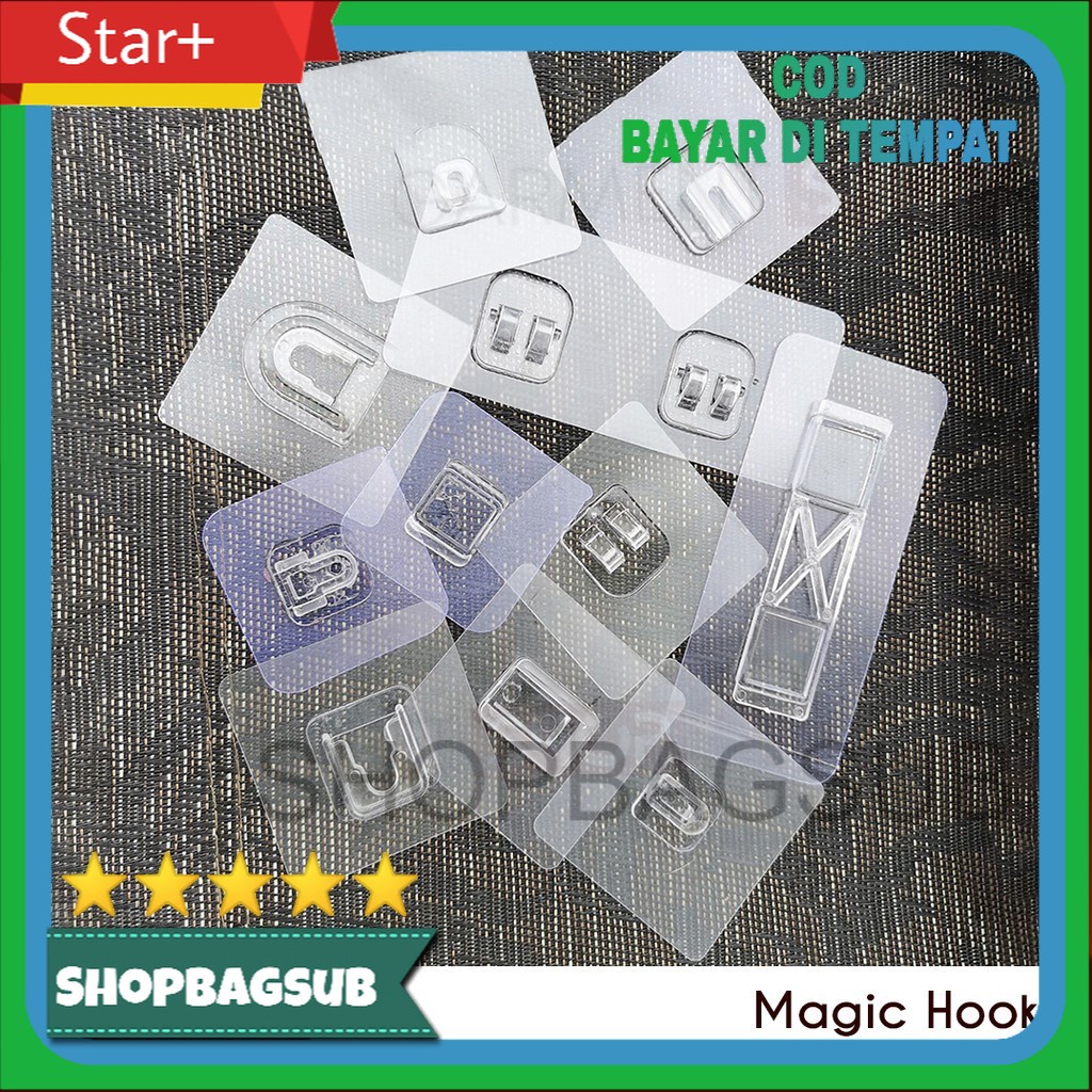 Jual Gantungan Tempel Magic Hook Cadangan Stiker Lem Dinding Laci