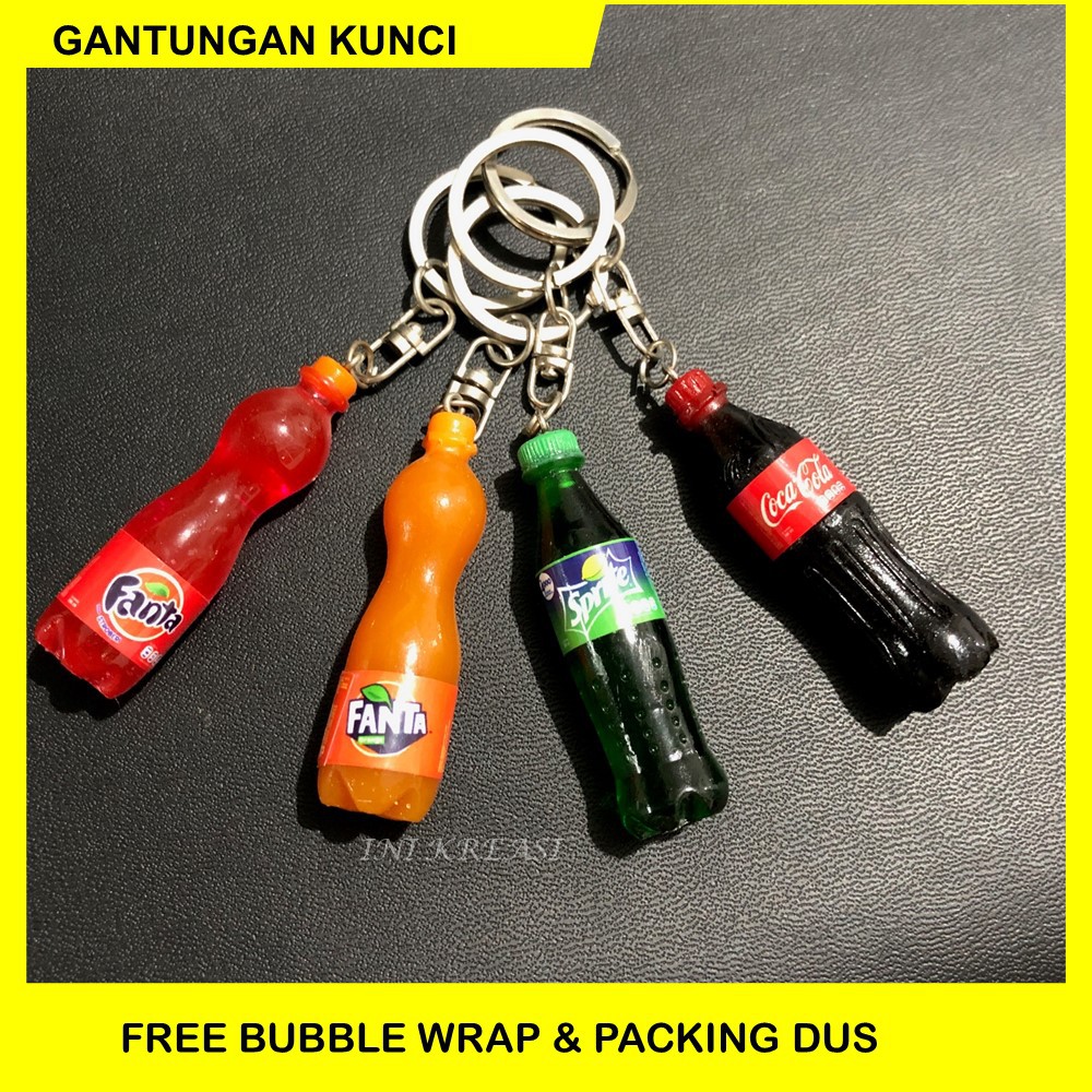 Jual Gantungan Kunci Ganci Miniatur Botol Minuman Soda Coca Cola