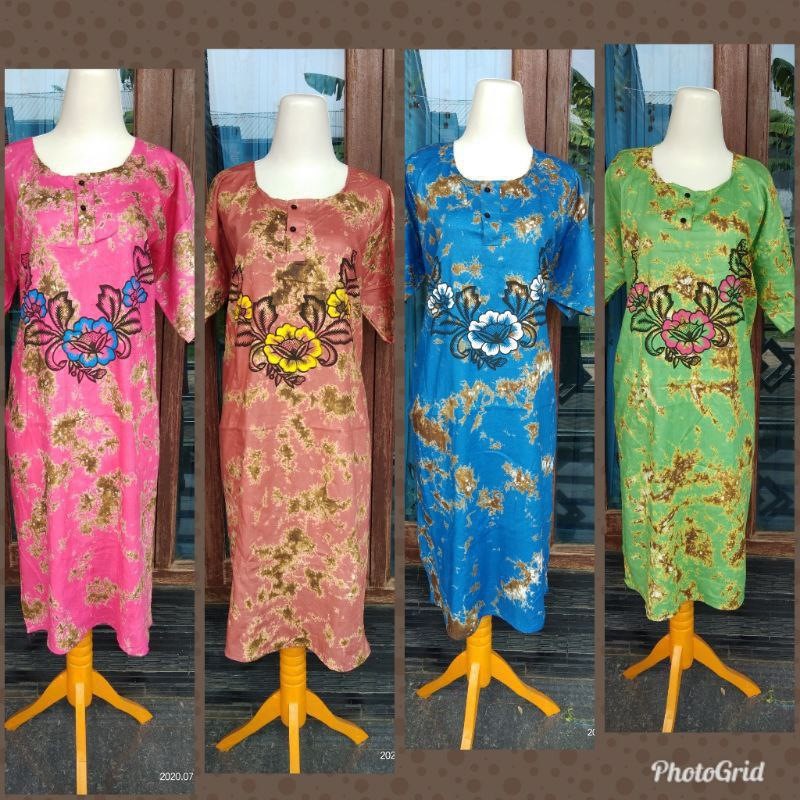 Jual Daster Rayon Jumbo Busui Lengan Pendek Kancing Depan Kekinian Adem