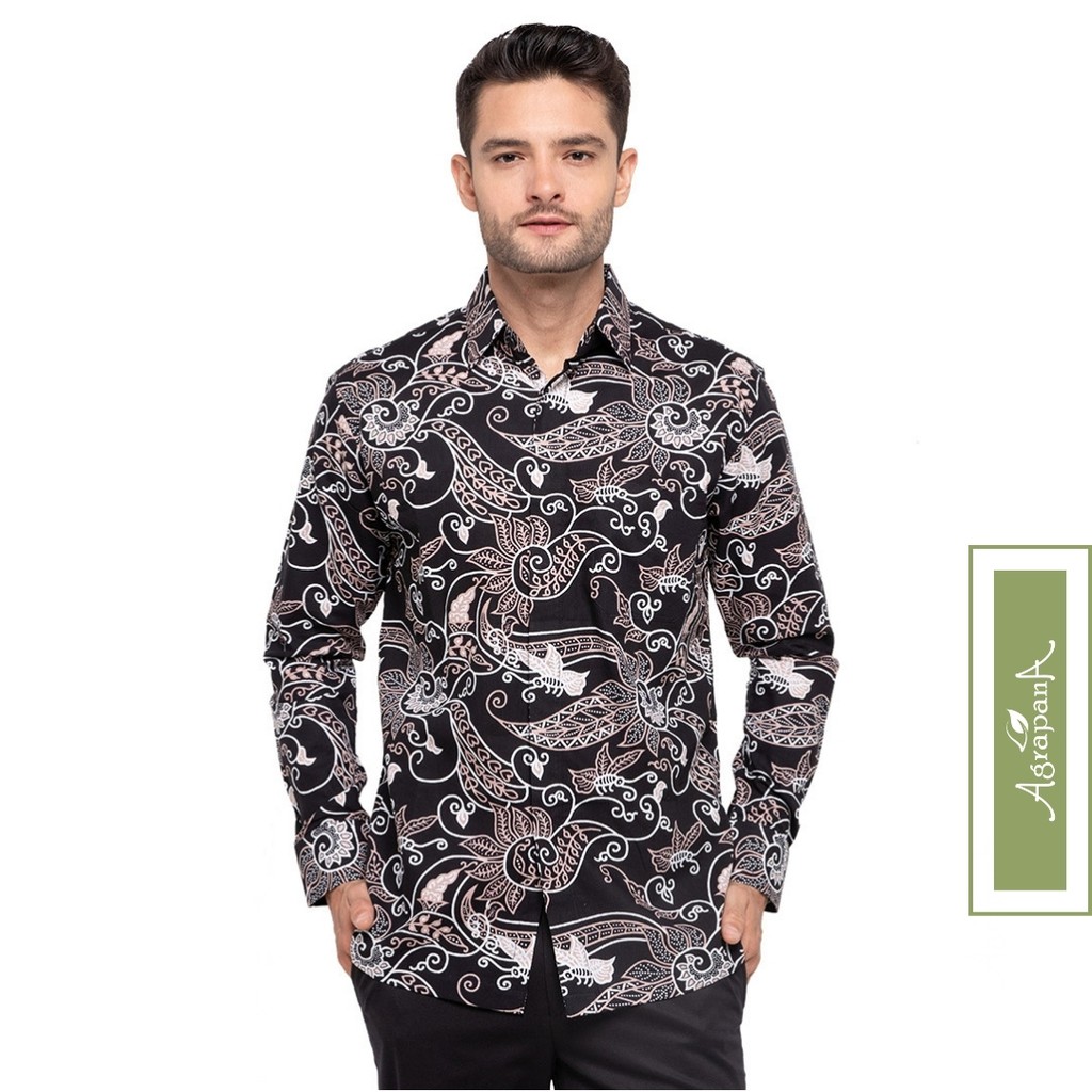 Jual Agrapana Baju Kemeja Batik Pria Lengan Panjang Modern Rajata Hem