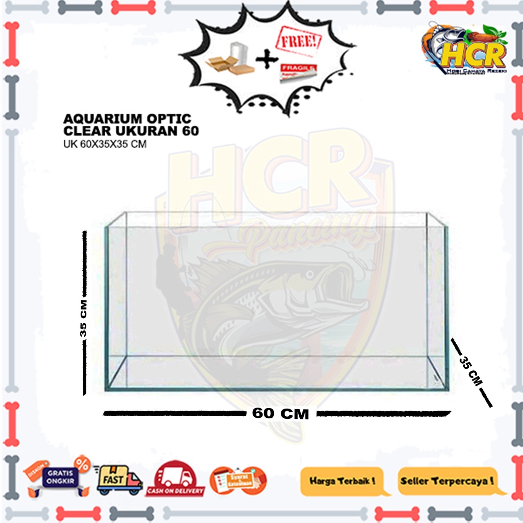 Jual Aquarium Optic Clear Tank Akuarium Aquascape 60 Cm Shopee Indonesia