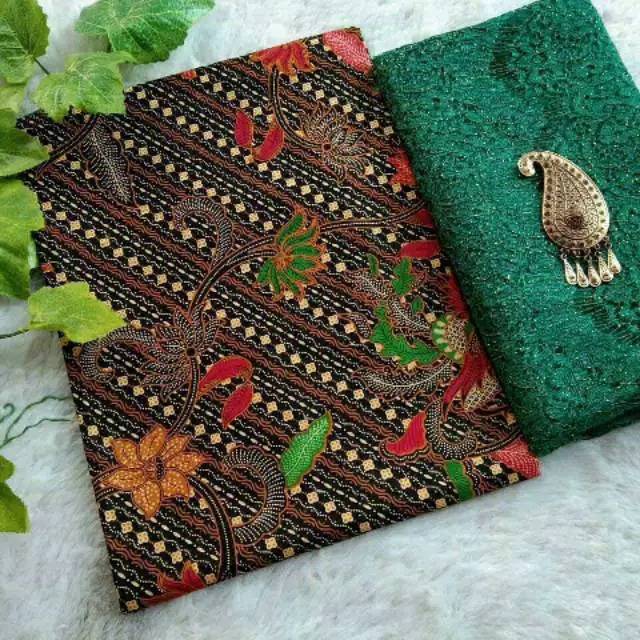 Jual Kain Batik Jarik Kebaya Coupe Set Embos Katun Primis Sogan Lawasan