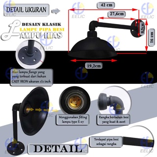 Jual EELIC LHG 235 Lampu Hias Gantung Tempel Dinding Pipa Classic